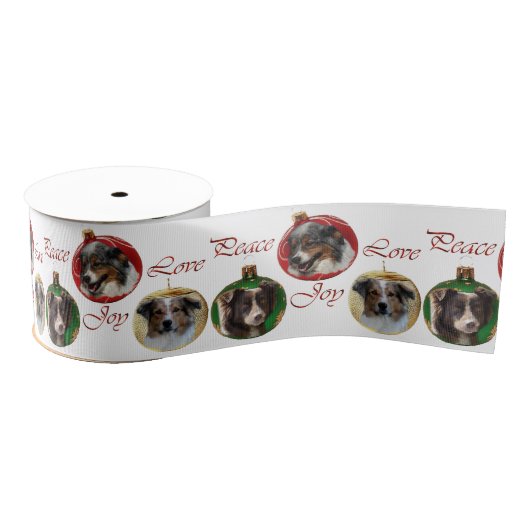 Australian Shepherd Christmas Merry Ripsband (Spule)