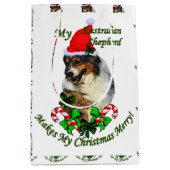 Australian Shepherd Christmas Mittlere Geschenktüte (Vorderseite)
