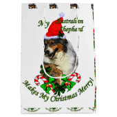 Australian Shepherd Christmas Mittlere Geschenktüte (Rückseite)
