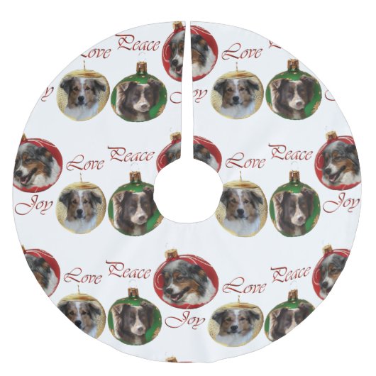 Australian Shepherd Christmas Polyester Weihnachtsbaumdecke (Vorderseite)