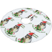 Australian Shepherd Christmas Polyester Weihnachtsbaumdecke (Schrägansicht)
