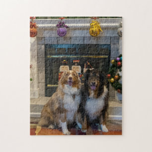 Australian Shepherd Christmas Puzzle