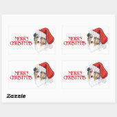 Australian Shepherd Christmas Rechteckiger Aufkleber (Blatt)