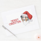 Australian Shepherd Christmas Rechteckiger Aufkleber (Umschlag)