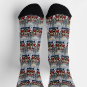 Australian Shepherd Christmas Red Truck Holiday Socken (Oben)