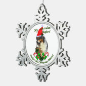 Australian Shepherd Christmas Schneeflocken Zinn-Ornament (Rechts)