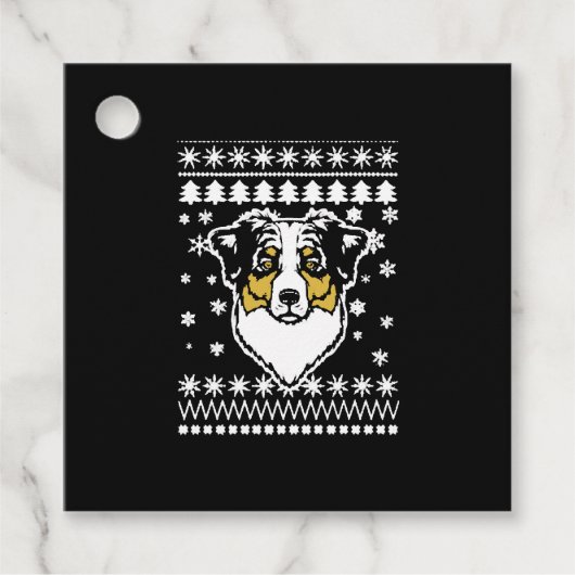 Australian Shepherd Christmas Shirt Geschenkanhänger (Vorderseite)