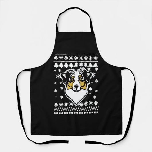 Australian Shepherd Christmas Shirt Schürze (Vorderseite)