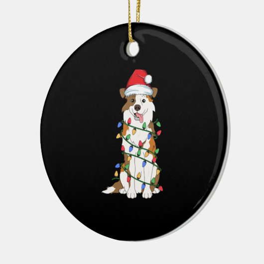 Australian Shepherd Christmas Tree Light Aussie Xm Keramik Ornament (Links)