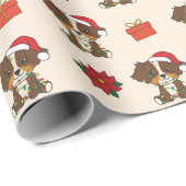 Australian Shepherd Christmas Winter Animals Geschenkpapier (Rolleneckpunkt)