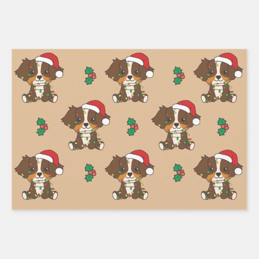 Australian Shepherd Christmas Winter Animals Geschenkpapier Set (Vorderseite 3)