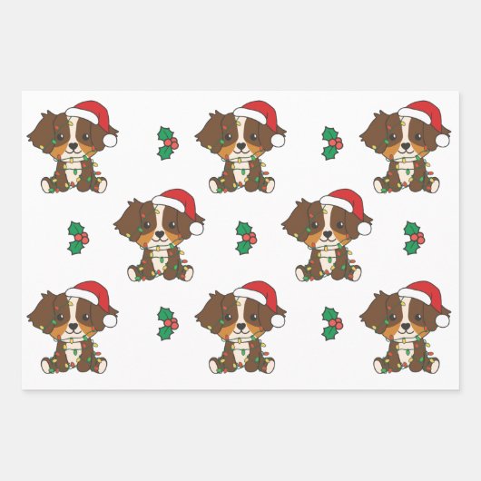 Australian Shepherd Christmas Winter Animals Geschenkpapier Set (Vorderseite 2)