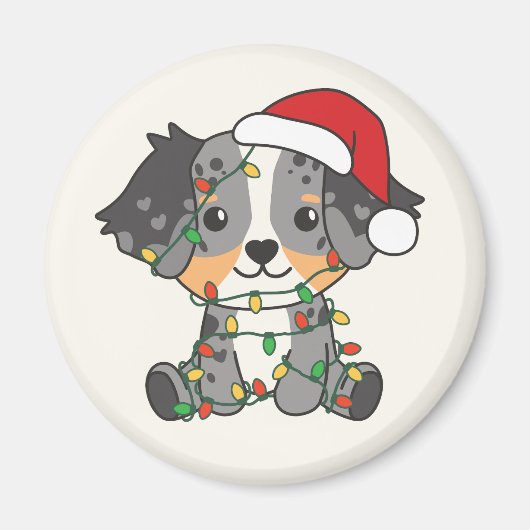 Australian Shepherd Christmas Winter Animals Magnet (Vorne)
