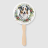 Australian Shepherd Christmas Wreath Festive Pup Fächer (Rückseite)