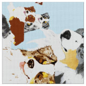 Australian Shepherd Collage Poly Poplin 60" Fabric Stoff (Nahaufnahme)