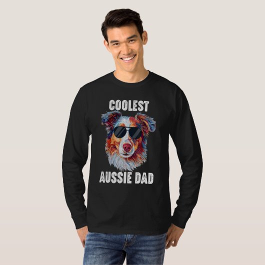 Australian Shepherd Dad Coolest Aussie Dad for Dog T-Shirt (Vorne ganz)