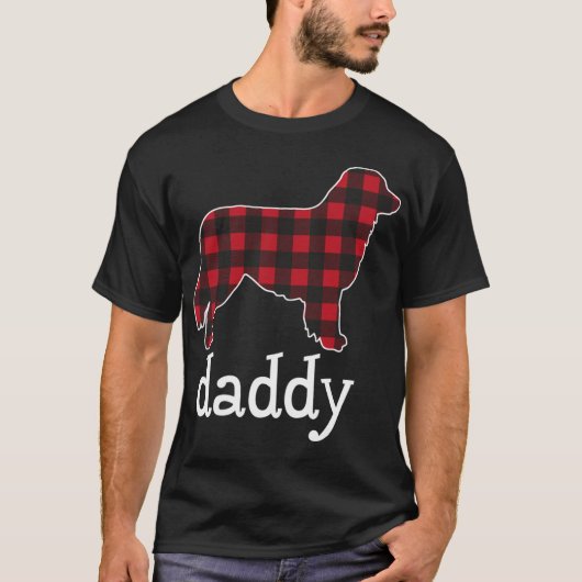 Australian Shepherd Daddy Christmas Red Kariert Au T-Shirt (Vorderseite)