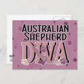 Australian Shepherd DIVA Postkarte (Vorne/Hinten)