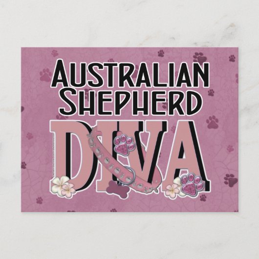 Australian Shepherd DIVA Postkarte (Vorderseite)