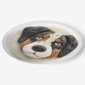 Australian Shepherd Dog 3D Inspiriert Pappteller (Schrägansicht)