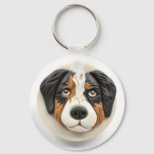 Australian Shepherd Dog 3D Inspiriert Schlüsselanhänger (Vorderseite)