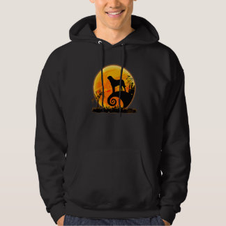 Australian Shepherd Dog And Moon  Halloween Costum Hoodie