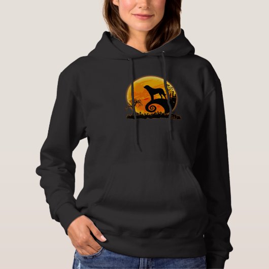 Australian Shepherd Dog And Moon  Halloween Costum Hoodie (Vorderseite)