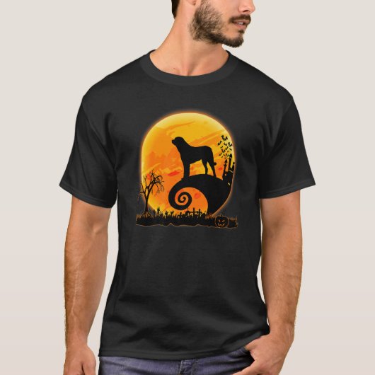 Australian Shepherd Dog And Moon  Halloween Costum T-Shirt (Vorderseite)
