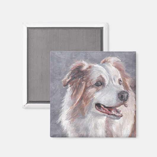 Australian Shepherd Dog Art Magnet (Vorderseite/Rückseite)