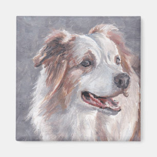 Australian Shepherd Dog Art Magnet