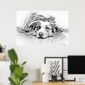 Australian Shepherd dog art Poster (Heimbüro)