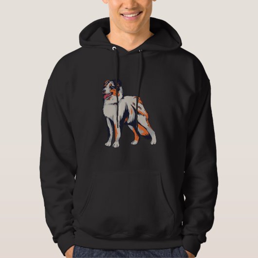 Australian Shepherd Dog Aussie Farm Dog Hoodie (Vorderseite)