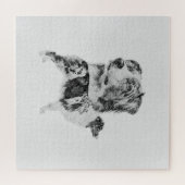 Australian Shepherd dog - Aussie pencil sketch Puzzle (Horizontal)