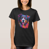 Australian Shepherd Dog Border Collie Graffiti Gra T-Shirt (Vorderseite)