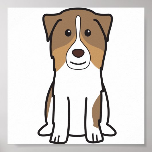 Australian Shepherd Dog Cartoon Poster (Vorne)