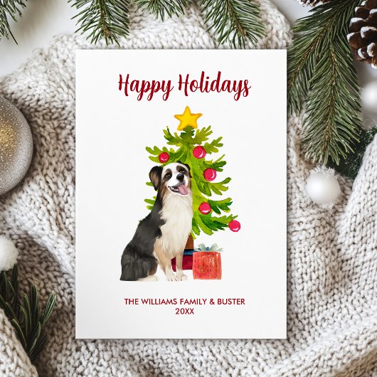Australian Shepherd Dog Christmas Feiertagskarte