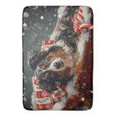 Australian Shepherd Dog Christmas Festive Badematte (Vorderseite Vertikal)