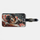 Australian Shepherd Dog Christmas Festive Gepäckanhänger (Rückseite horizontal)