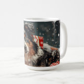 Australian Shepherd Dog Christmas Festive Kaffeetasse (VorderseiteRechts)