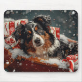 Australian Shepherd Dog Christmas Festive Mousepad (Vorne)