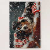 Australian Shepherd Dog Christmas Festive Puzzle (Vertikal)