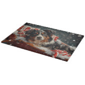 Australian Shepherd Dog Christmas Festive Schneidebrett (Ecke)