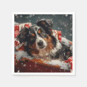 Australian Shepherd Dog Christmas Festive Serviette (Vorderseite)
