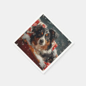 Australian Shepherd Dog Christmas Festive Serviette (Ecke)