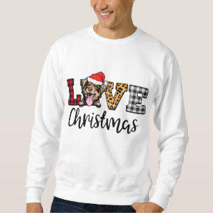 Australian Shepherd Dog Christmas Leopard Buffalo Sweatshirt