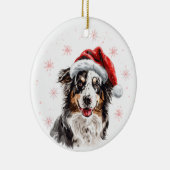 Australian Shepherd Dog Christmas Personalized Keramik Ornament (Rechts)
