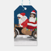 Australian Shepherd Dog Christmas Weihnachtsmann Geschenkanhänger (Rückseite)
