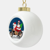 Australian Shepherd Dog Christmas Weihnachtsmann Keramik Kugel-Ornament (Rechts)