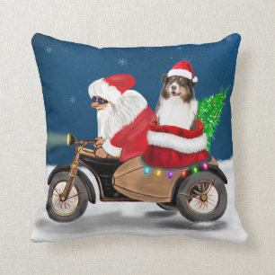 Australian Shepherd Dog Christmas Weihnachtsmann Kissen