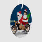 Australian Shepherd Dog Christmas Weihnachtsmann Ornament (Vorderseite)